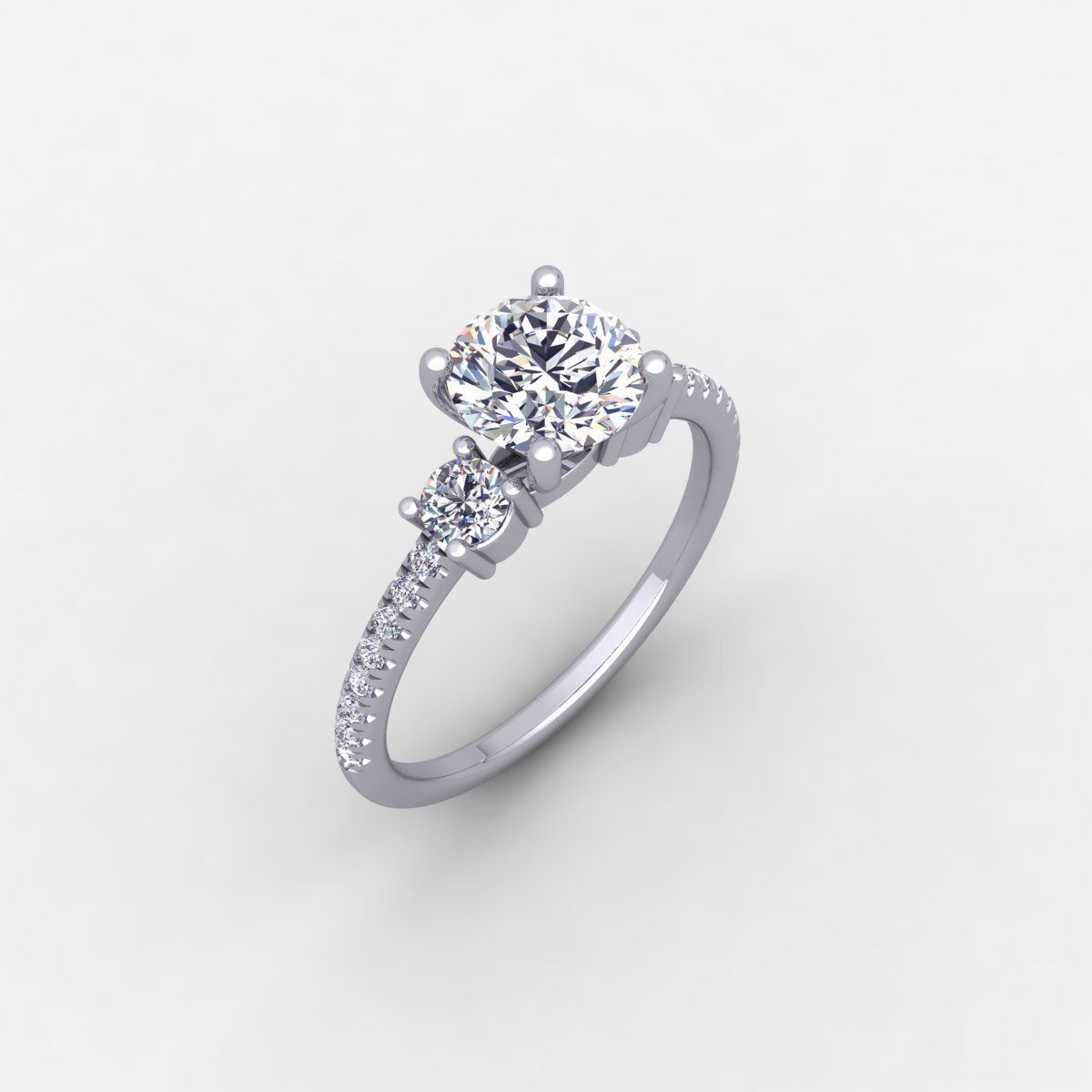 Round and Side Small Round Engagement Ring And Render Detail 3D print model_10