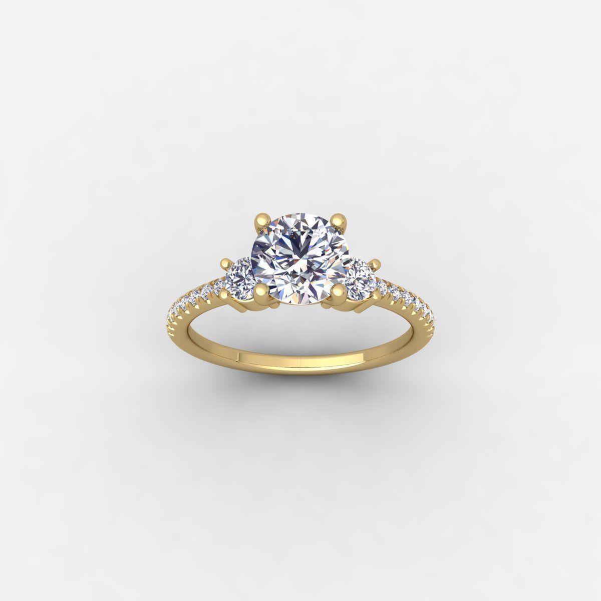 Round and Side Small Round Engagement Ring And Render Detail 3D print model_2
