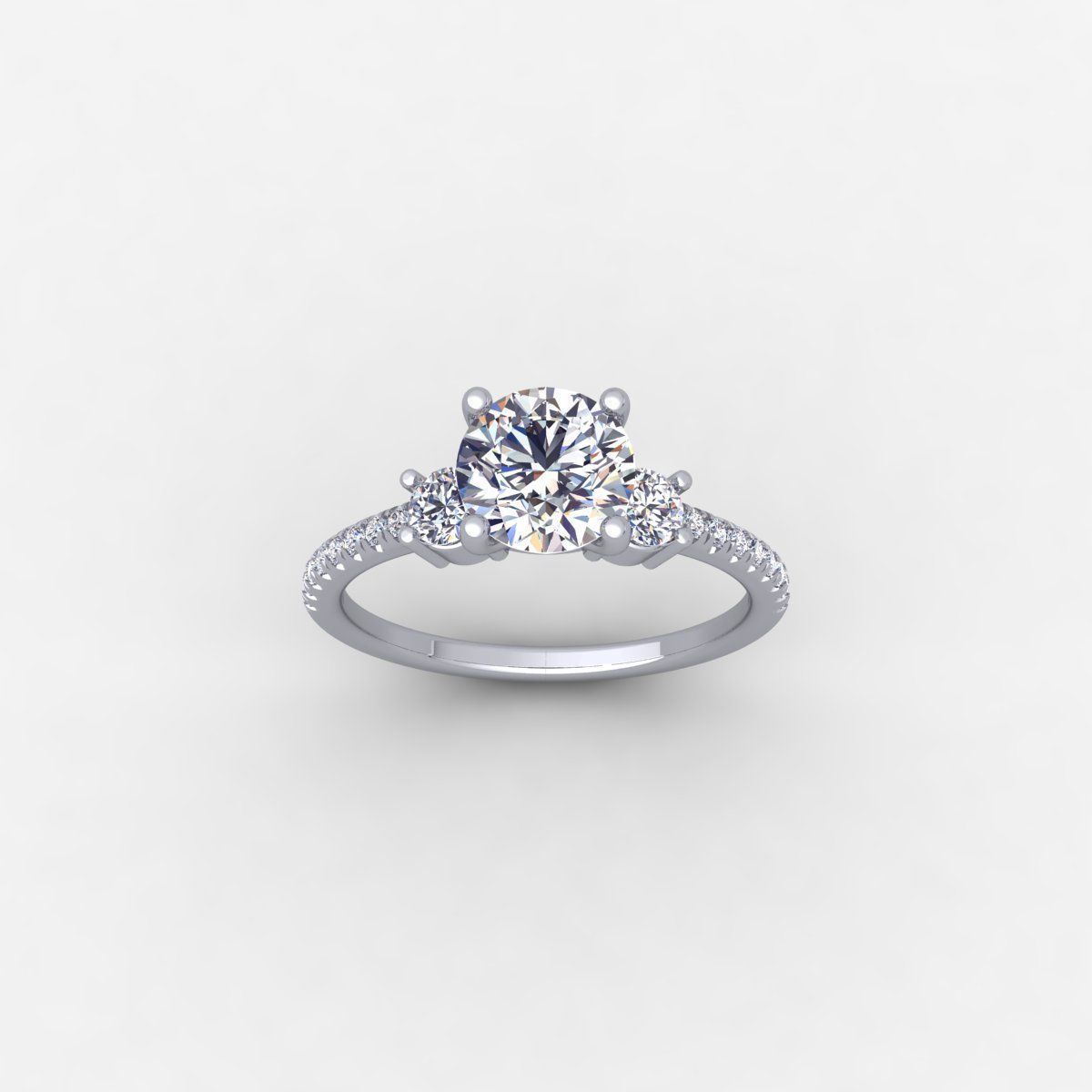 Round and Side Small Round Engagement Ring And Render Detail 3D print model_5
