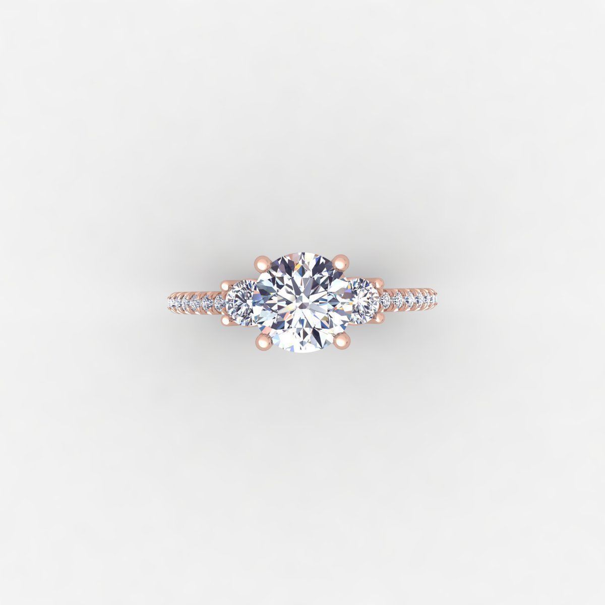 Round and Side Small Round Engagement Ring And Render Detail 3D print model_8