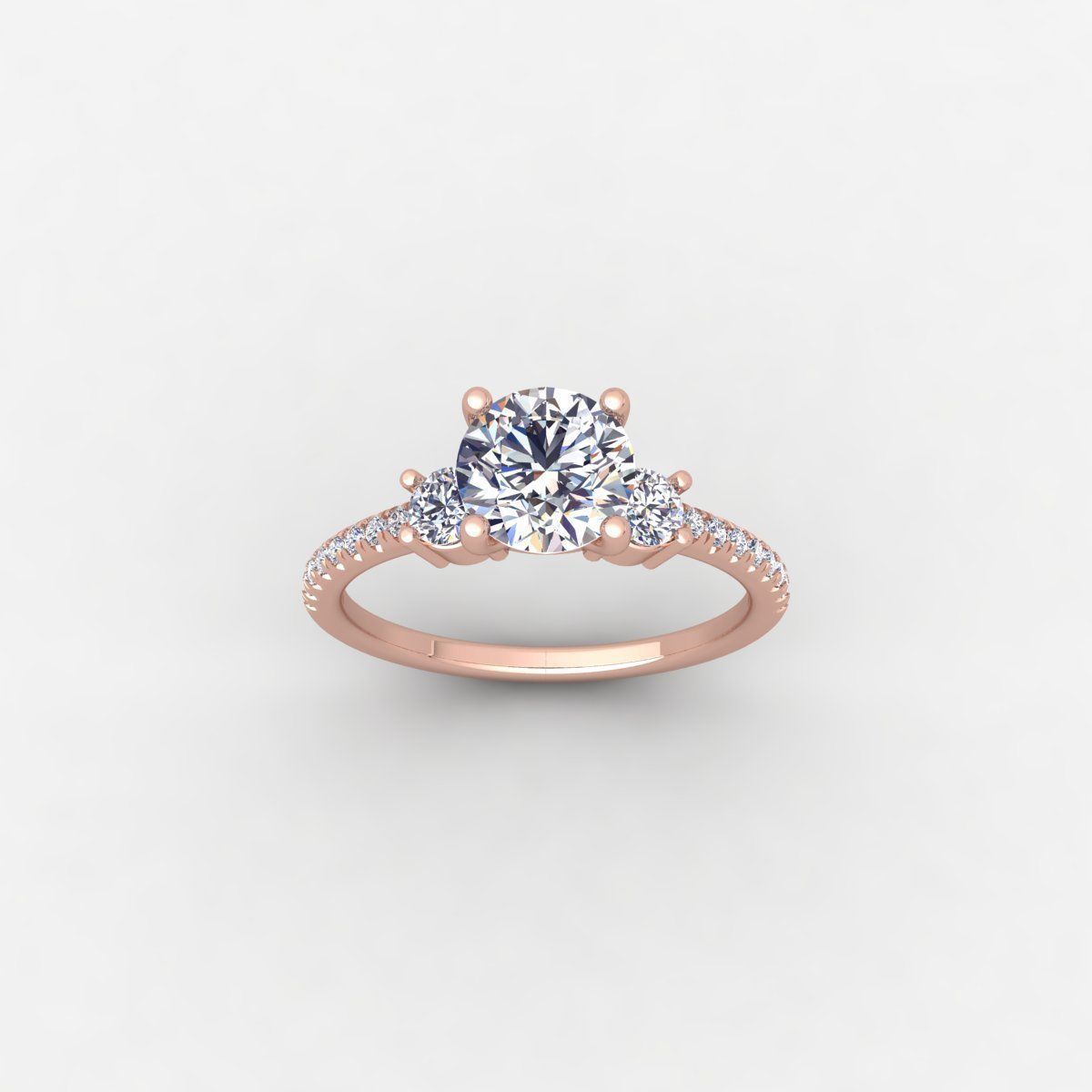 Round and Side Small Round Engagement Ring And Render Detail 3D print model_4