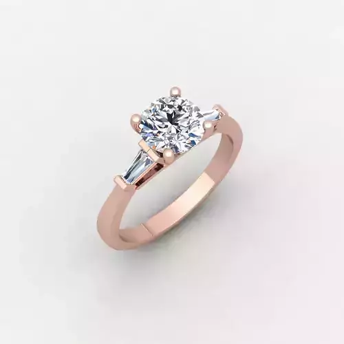 Round and Tapper Baggett Engagement Rind and Render Detail