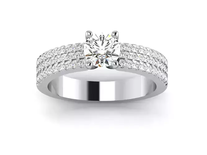 Solitaire Wedding Engagement Ring 3dm STl OBJ FBX Render Details