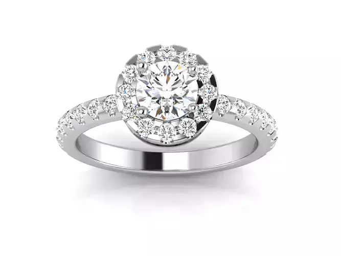 Solitaire Wedding Engagement Halo Ring 3dm STl OBJ FBX Details
