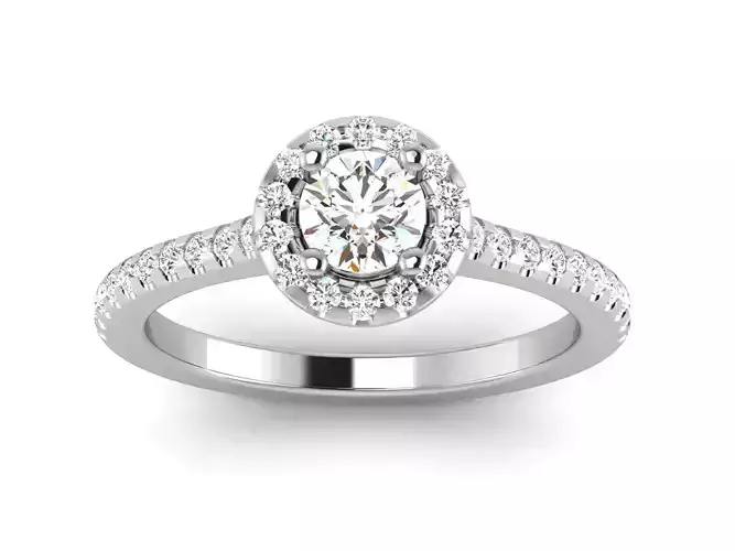 Solitaire Wedding Engagement Halo Ring 3dm STl OBJ FBX Details