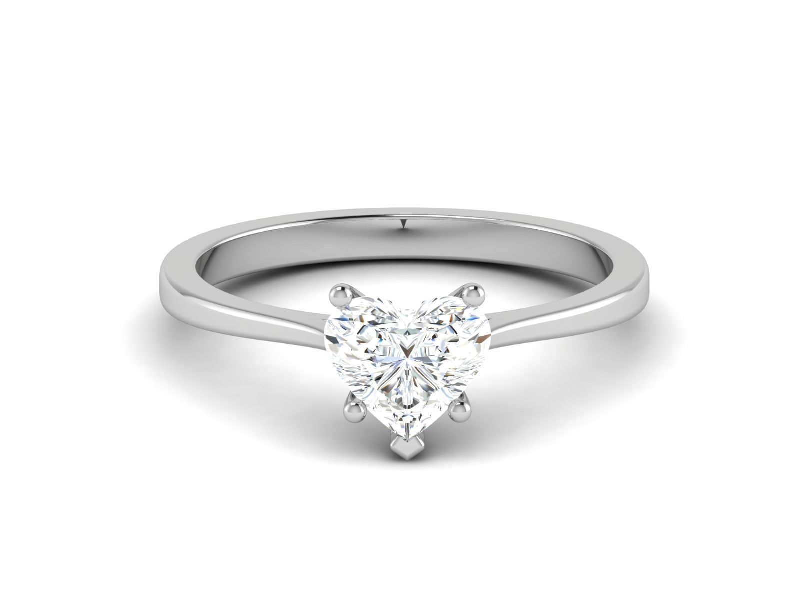 Solitaire Wedding Engagement Heart Ring 3dm STl OBJ FBX Render  3D print model_3