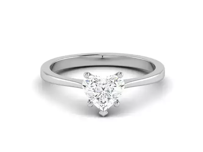 Solitaire Wedding Engagement Heart Ring 3dm STl OBJ FBX Render 