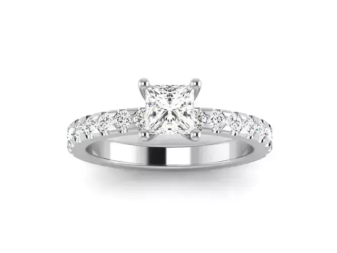 Solitaire Wedding Engagement Ring 3dm STl OBJ FBX Render Details