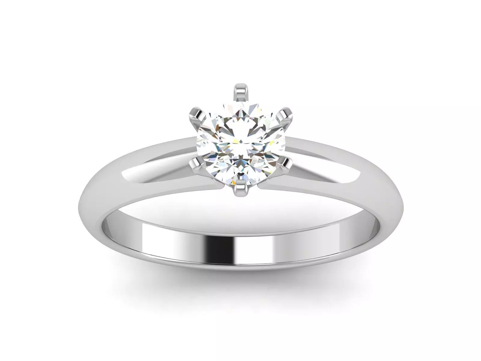 Solitaire Wedding Engagement Ring 3dm STl OBJ FBX Render Details 3D print model_0