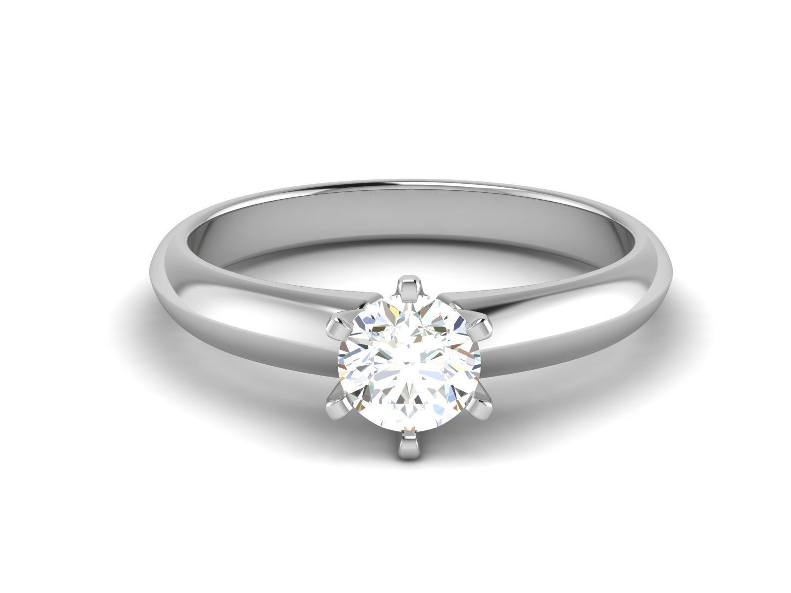 Solitaire Wedding Engagement Ring 3dm STl OBJ FBX Render Details 3D print model_4