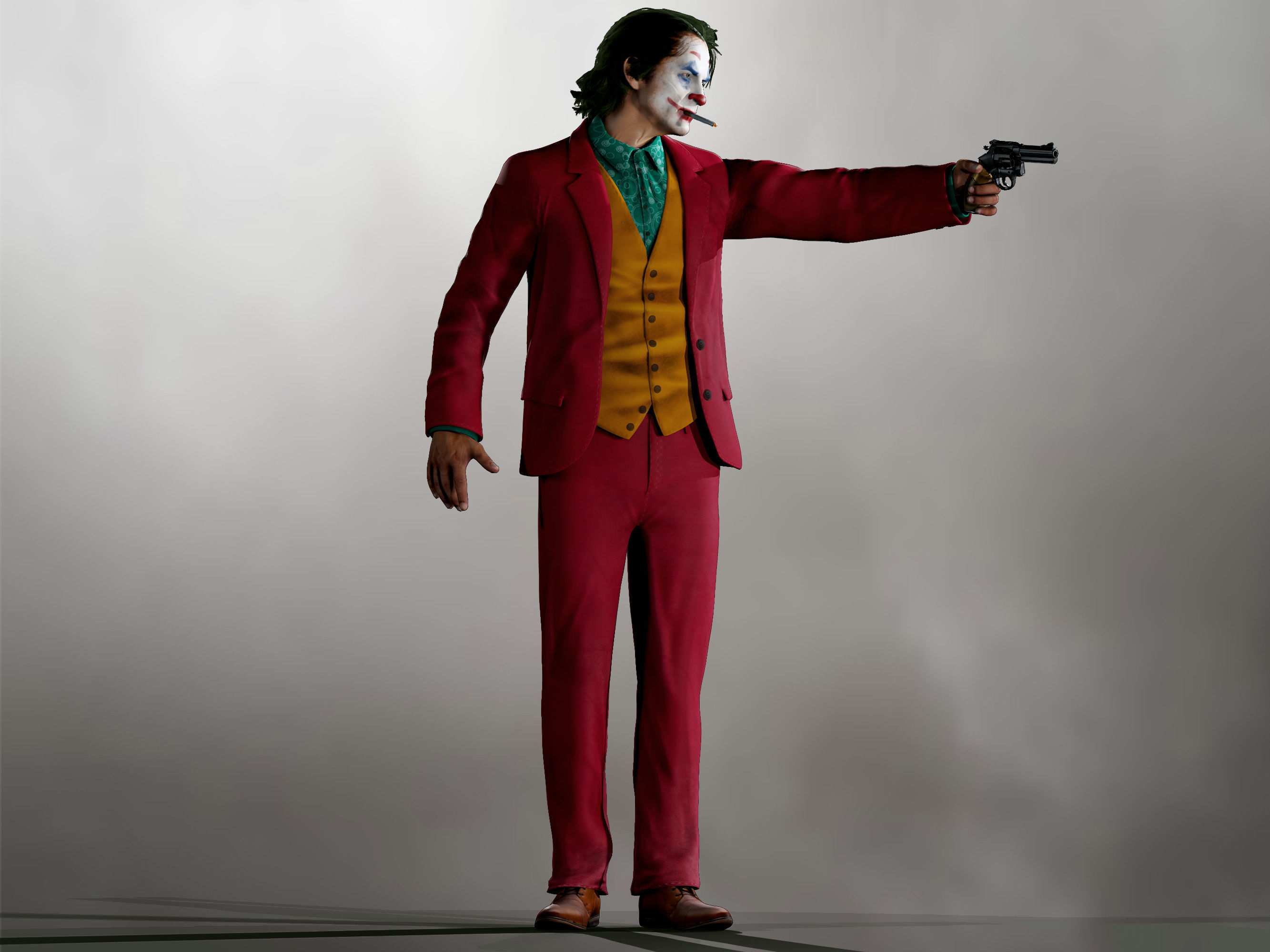 Joker Low-poly 3D model_6