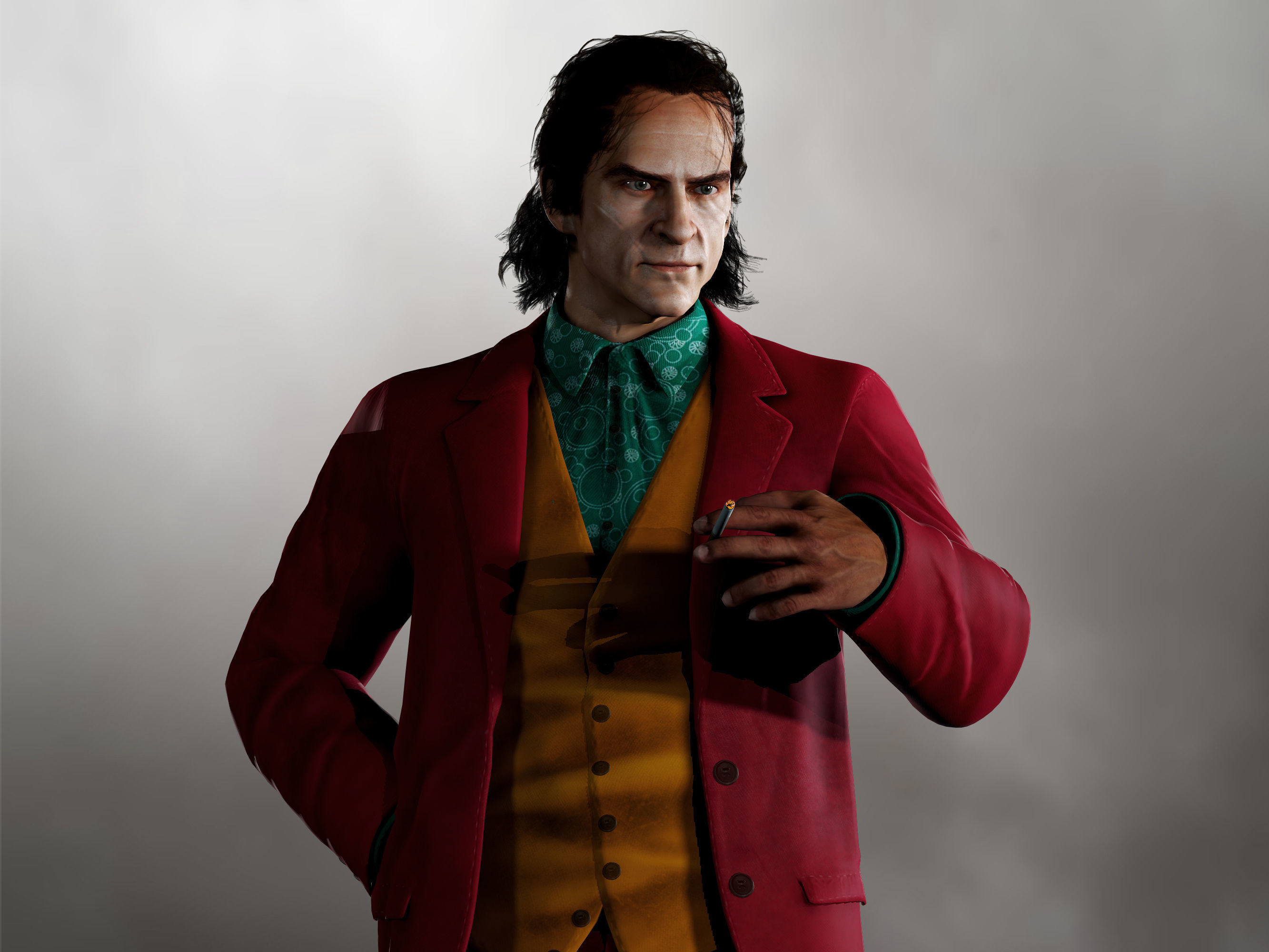 Joker Low-poly 3D model_4