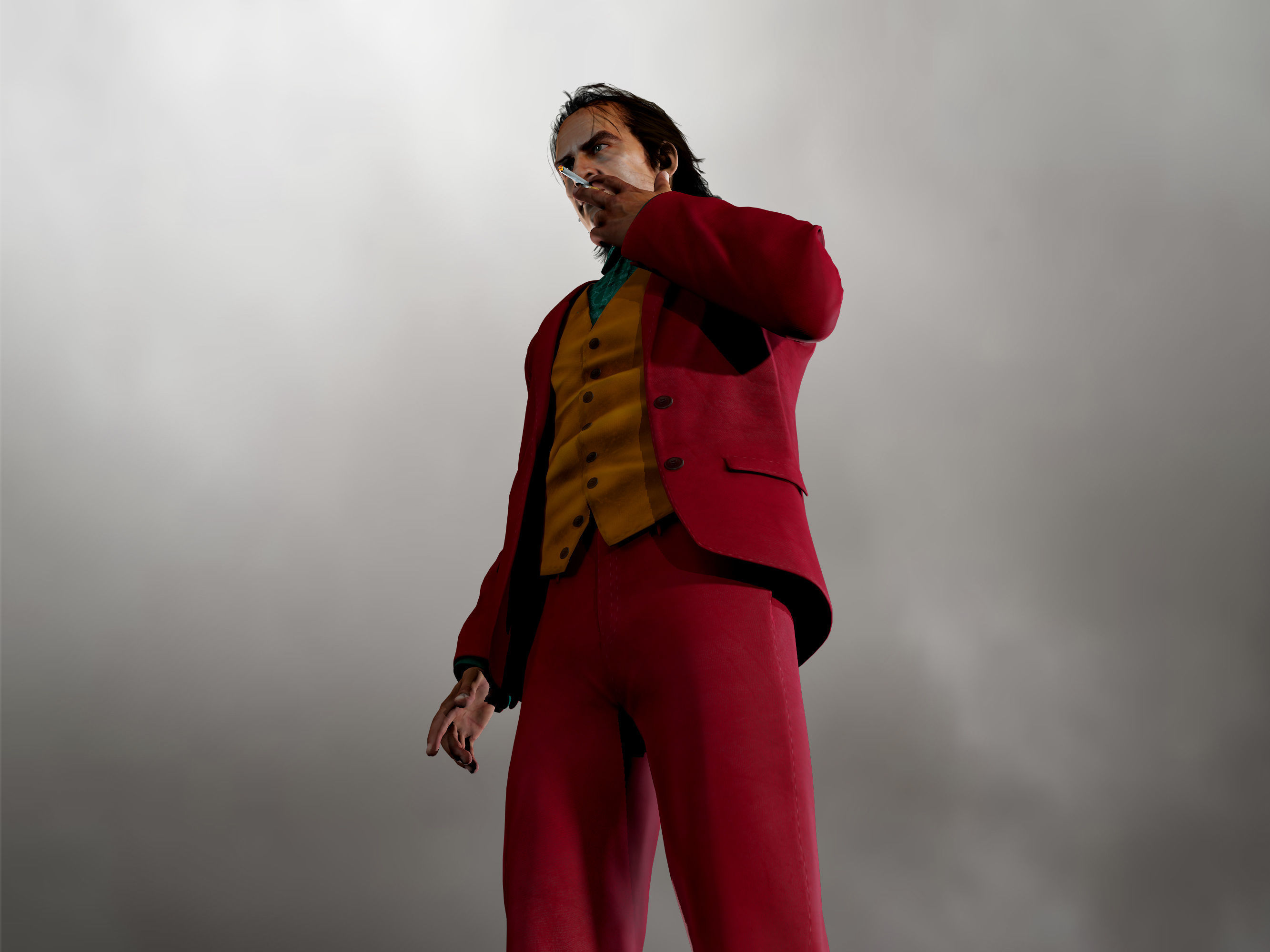 Joker Low-poly 3D model_7