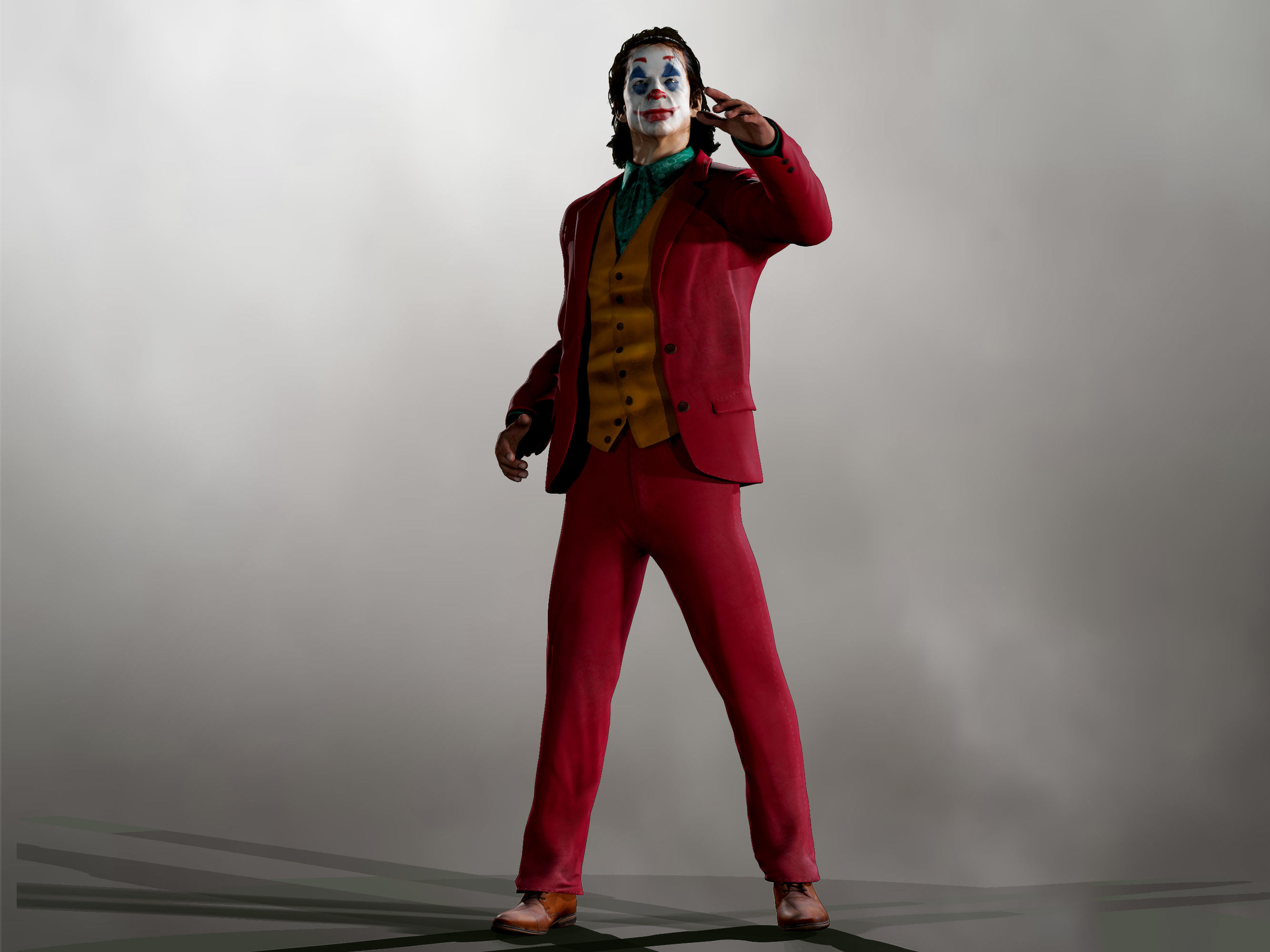 Joker Low-poly 3D model_9