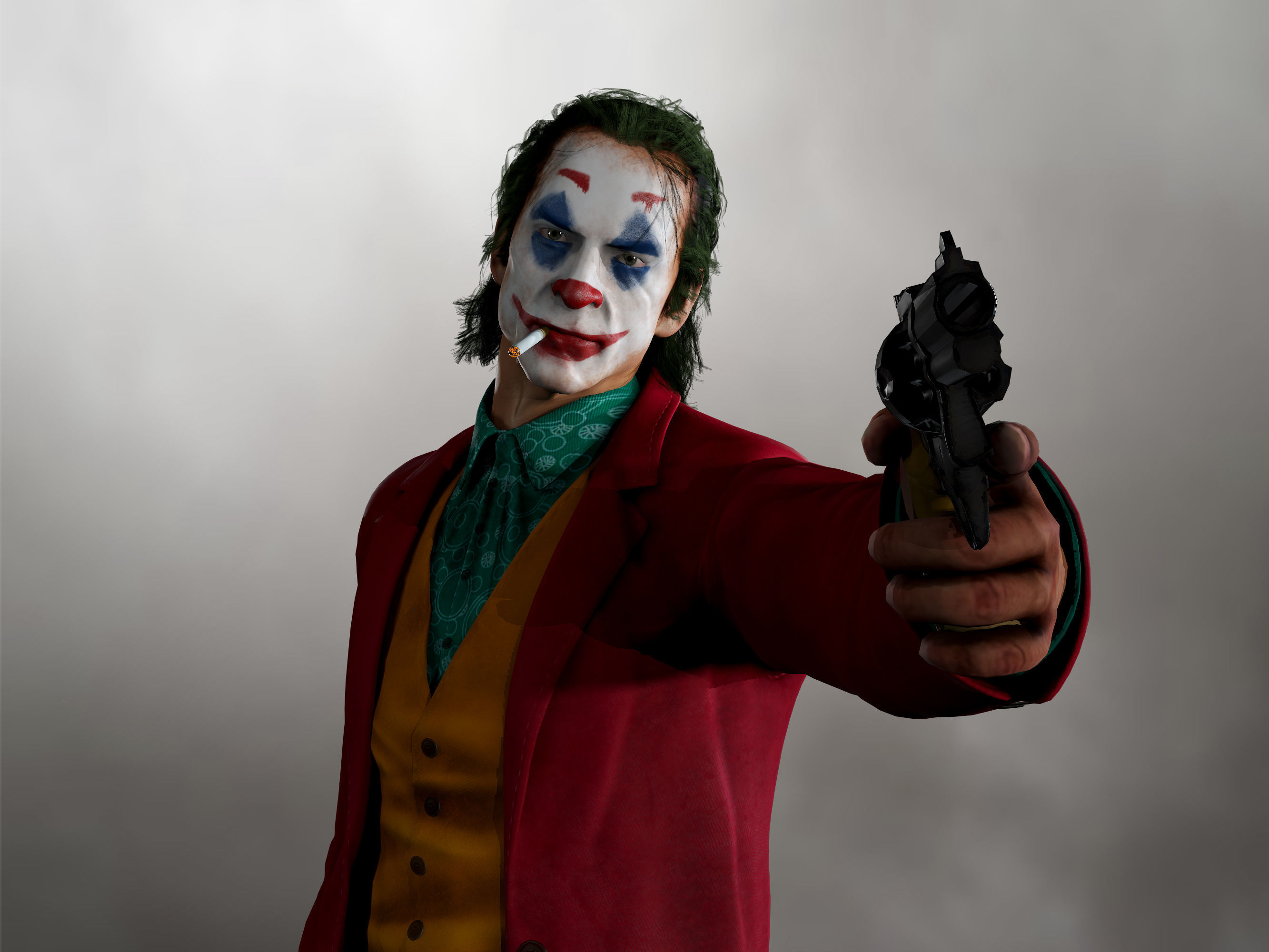 Joker Low-poly 3D model_5