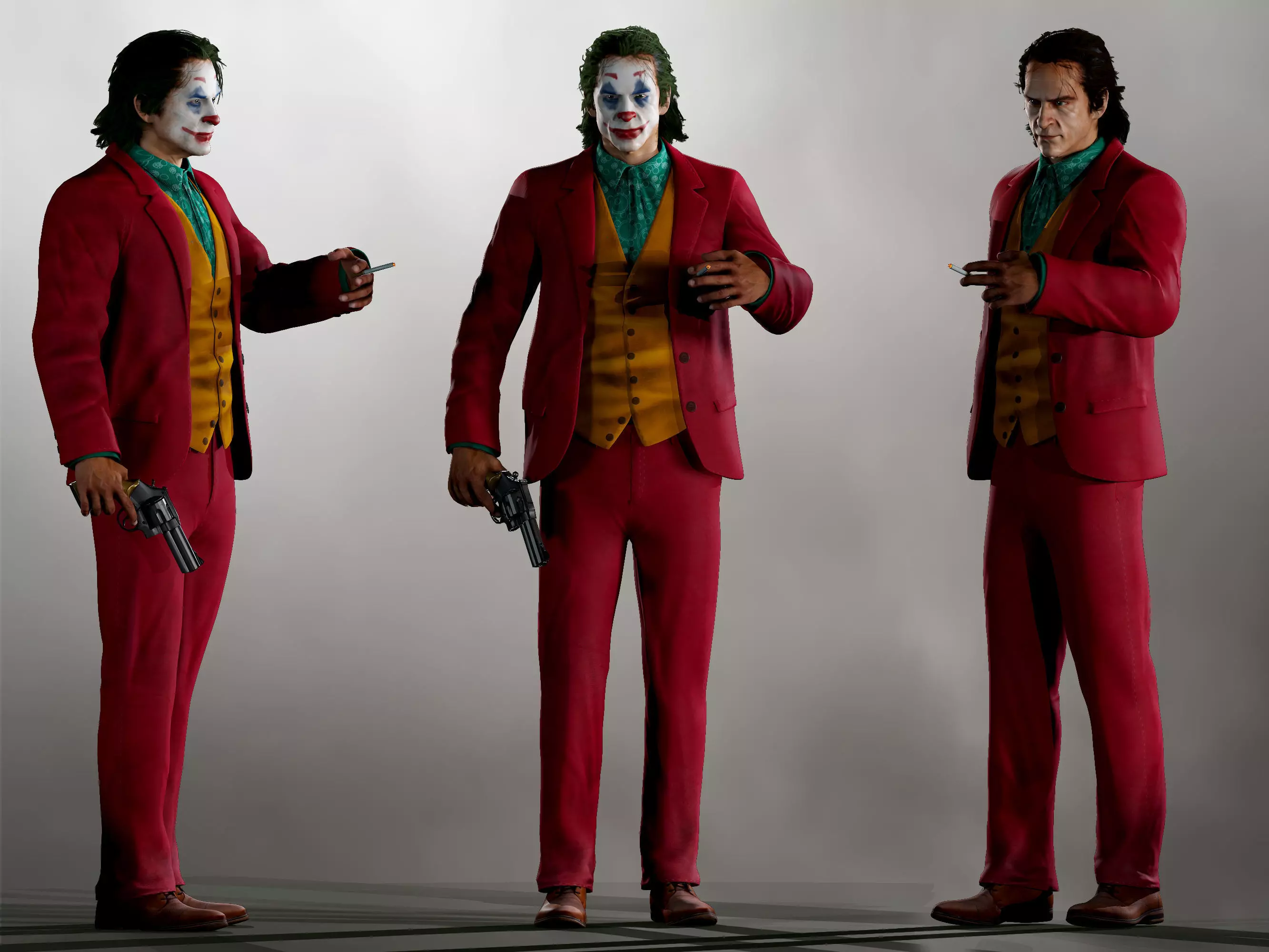 Joker Low-poly 3D model_0