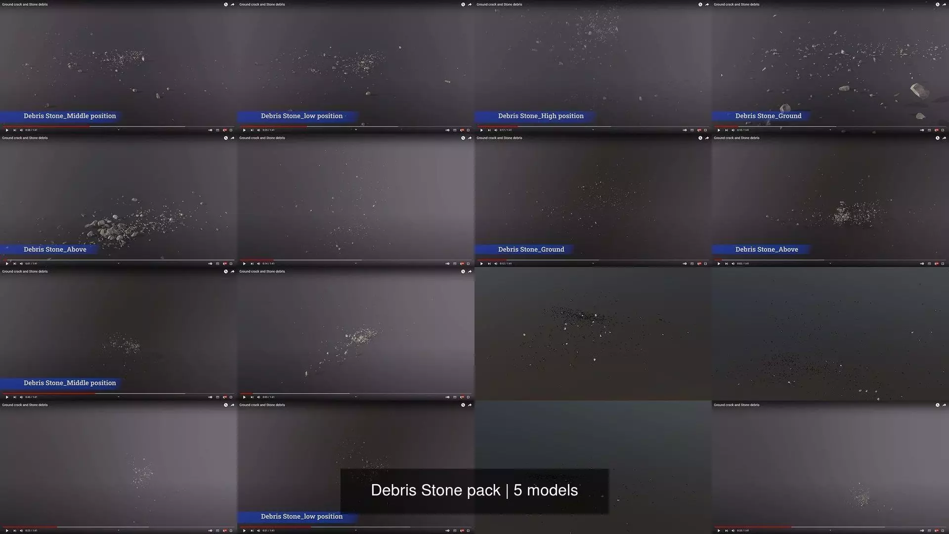 Debris Stone pack 3D Model Collection_0