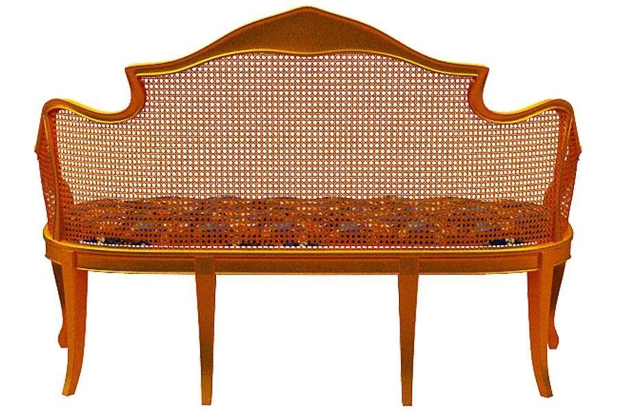 Classical sofa set Low-poly 3D model_16