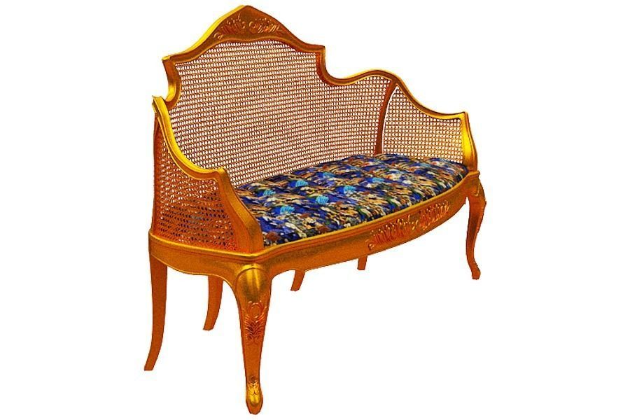 Classical sofa set Low-poly 3D model_12