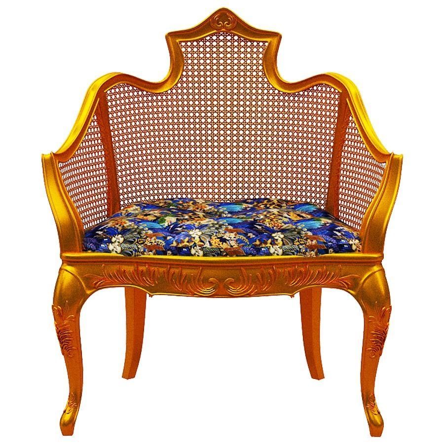 Classical sofa set Low-poly 3D model_8