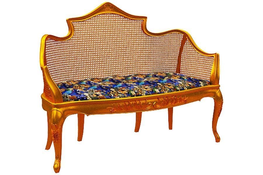 Classical sofa set Low-poly 3D model_11