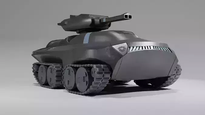 Futuristic Modern Sci fi War Tank Black Free low-poly 3D model