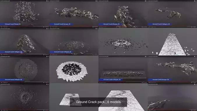Ground Crack pack 3D Model Collection