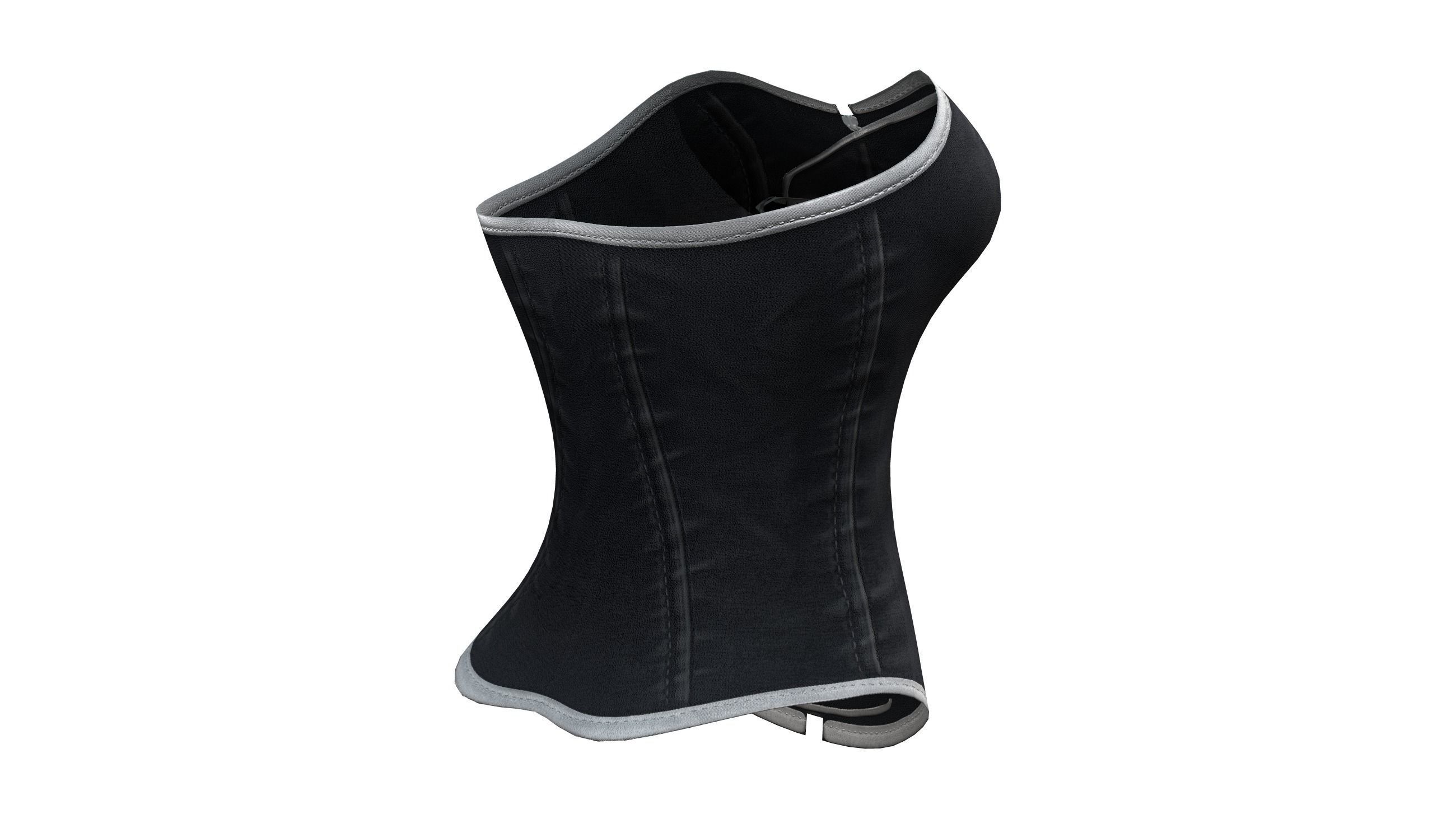 Black Button Down Corset Low-poly 3D model_6