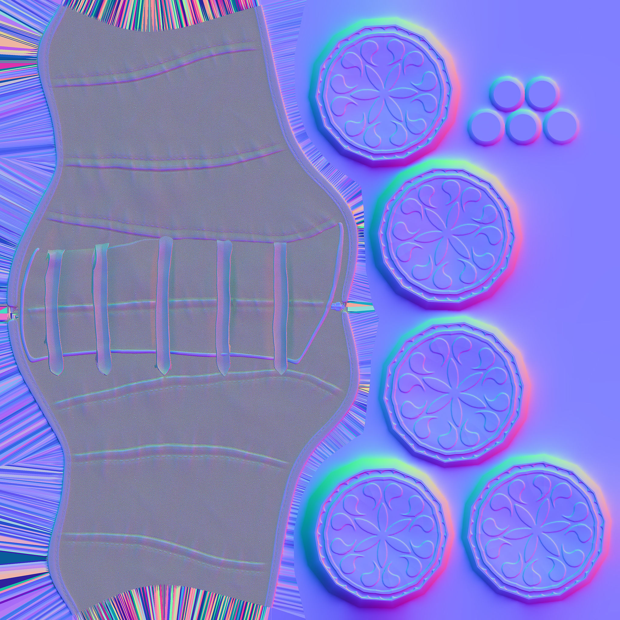 Black Button Down Corset Low-poly 3D model_10