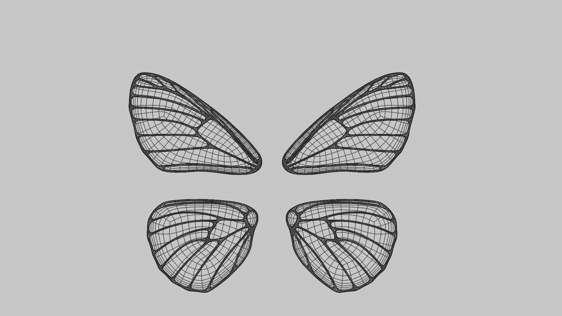 Fairy Wings Rigged and Animated Low-poly 3D model_2