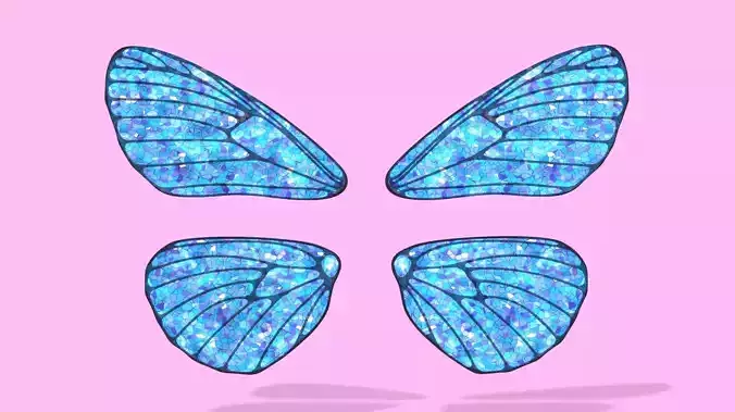 Fairy Wings Rigged and Animated Low-poly 3D model