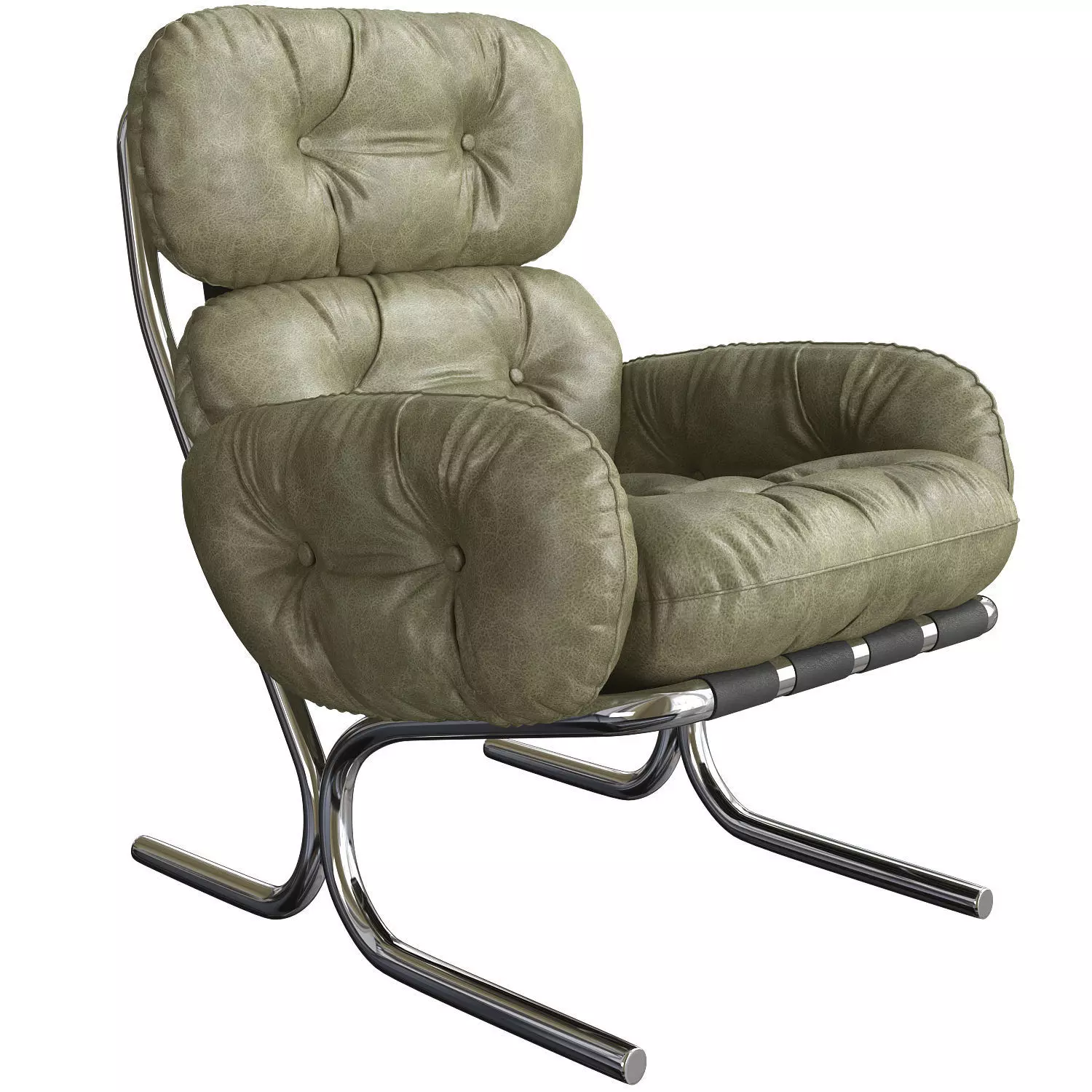 Lounge Chair and Ottoman Directional Attributed to Milo Baughman Low-poly 3D model