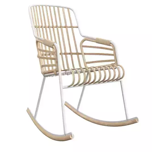 Rocking chair Casamania Raphia Raphia rocking 3d model Low-poly 3D model