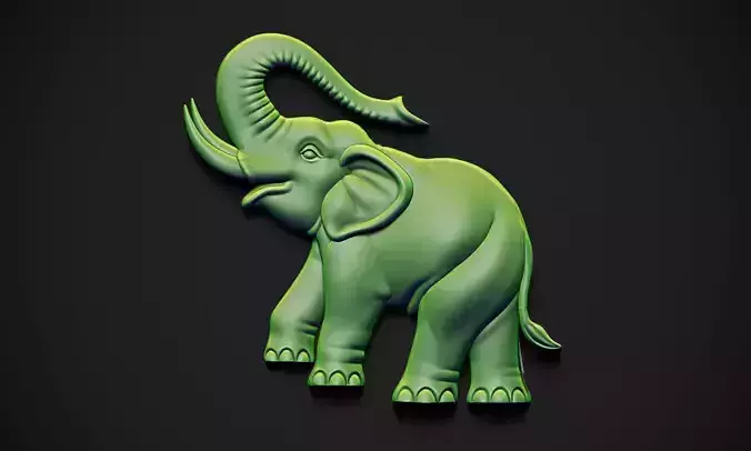 Elephant Relief 3D print model