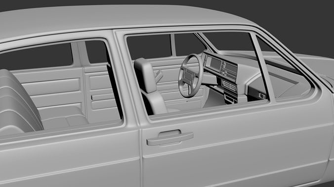 Volkswagen Jetta 1979 4 Door 3D print model 6