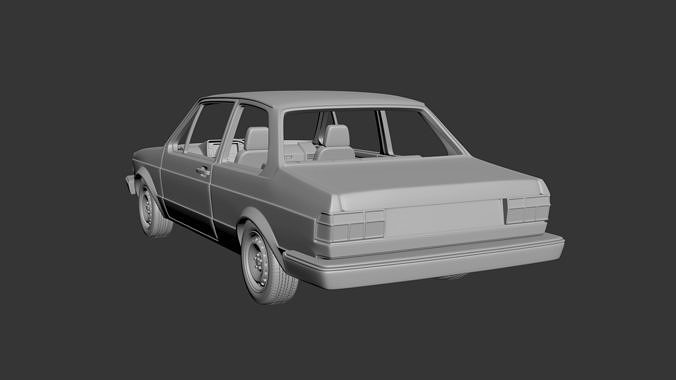 Volkswagen Jetta 1979 4 Door 3D print model 3