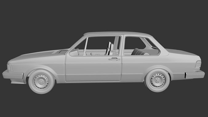 Volkswagen Jetta 1979 4 Door 3D print model 2