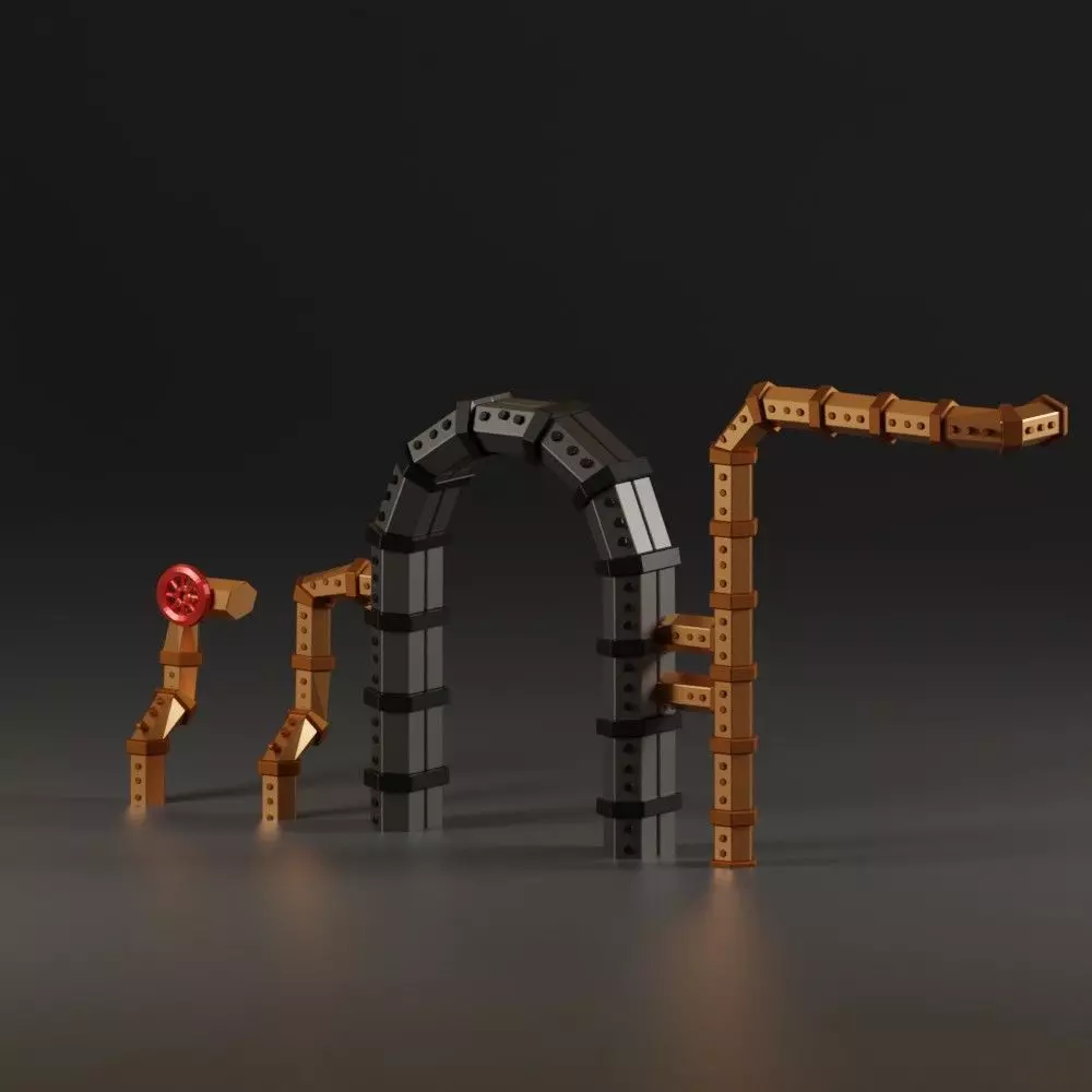 Pipedoor lego bridge Low-poly 3D model_0