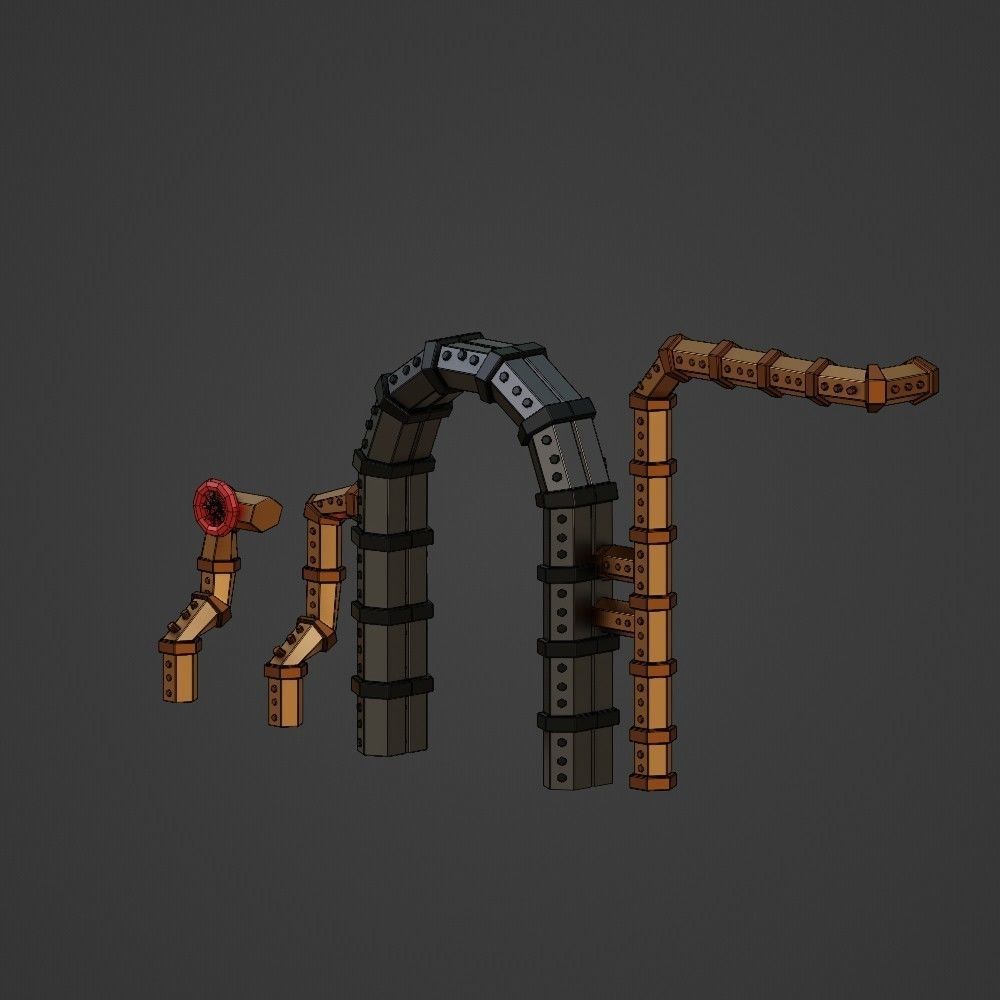 Pipedoor lego bridge Low-poly 3D model_2