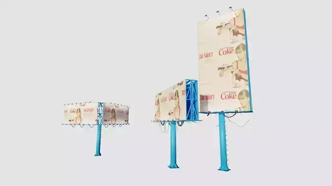 blender procedure billboard generator Low-poly 3D model