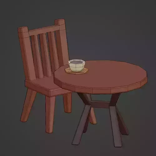 Woodentableset wooden table and chair
