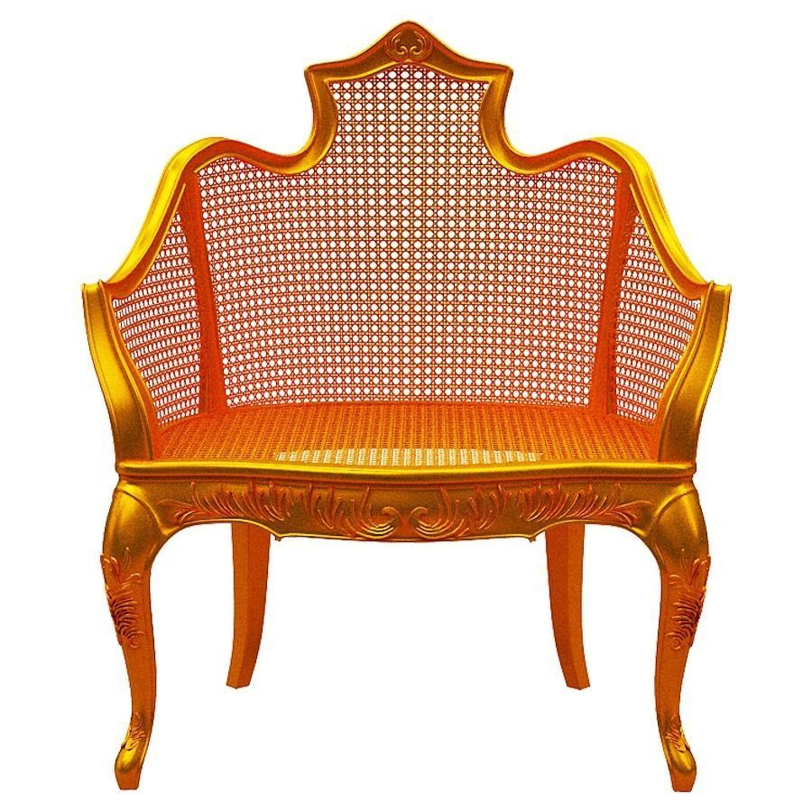 Classical sofa set Low-poly 3D model_6