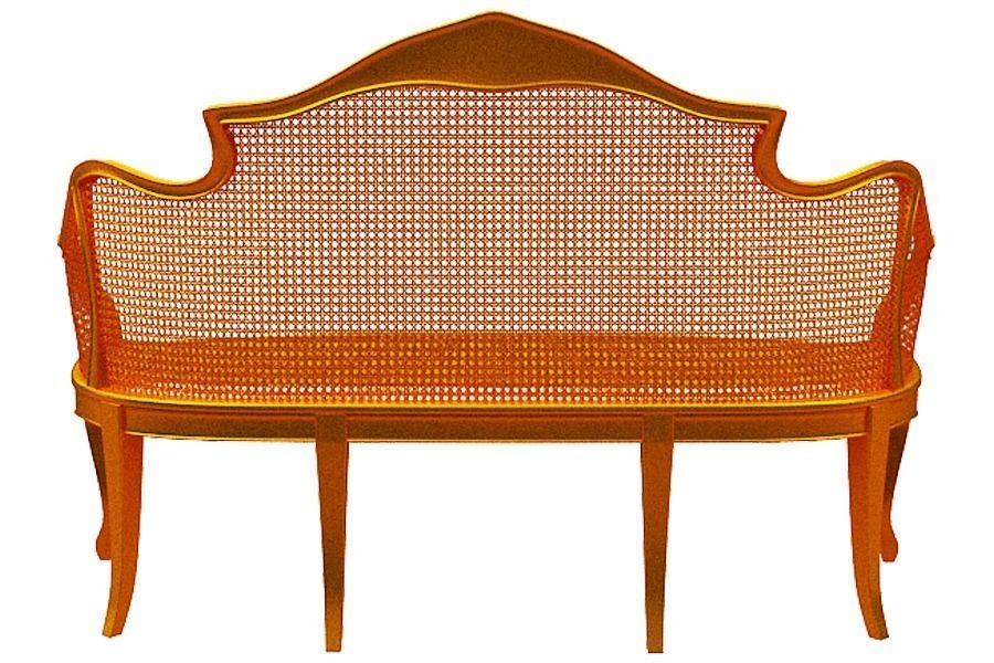 Classical sofa set Low-poly 3D model_18