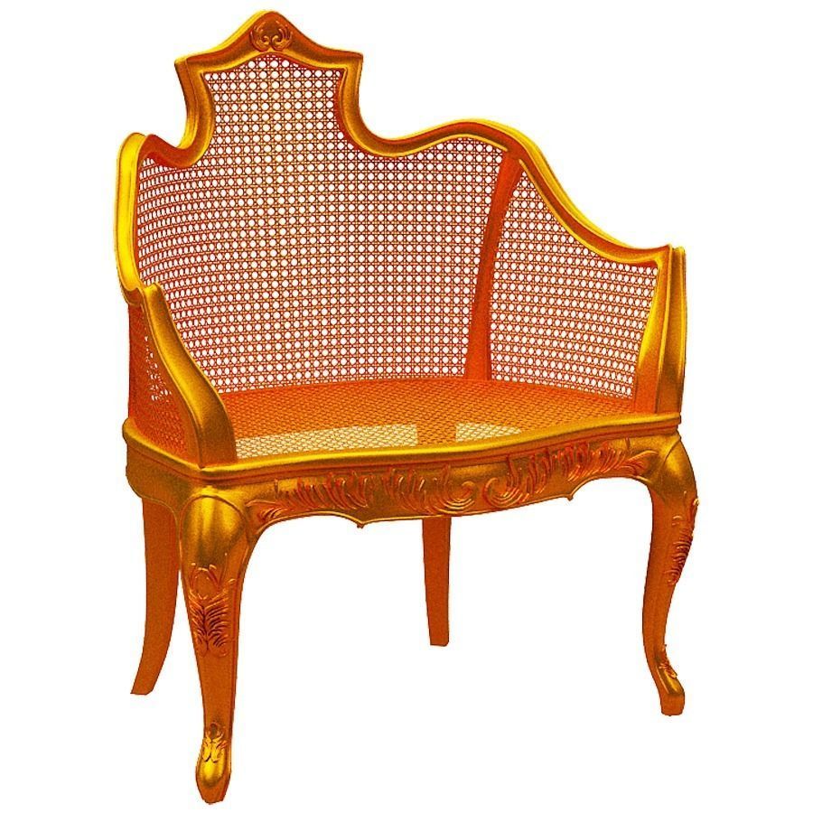 Classical sofa set Low-poly 3D model_5