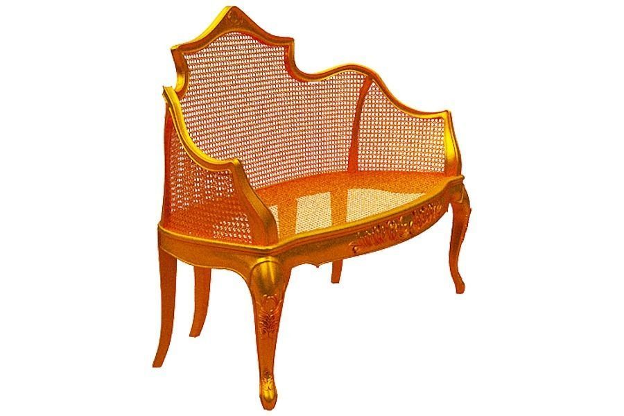 Classical sofa set Low-poly 3D model_10