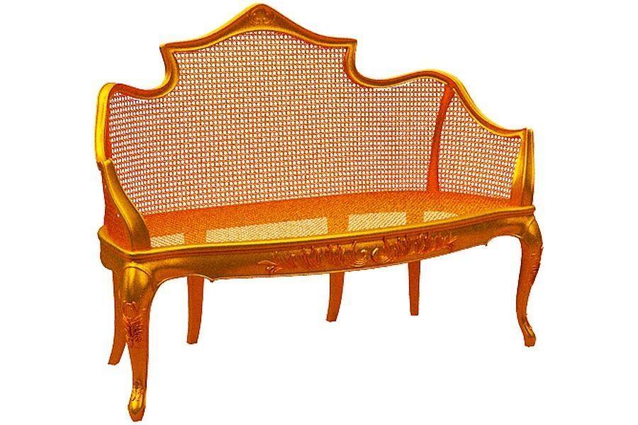 Classical sofa set Low-poly 3D model_11