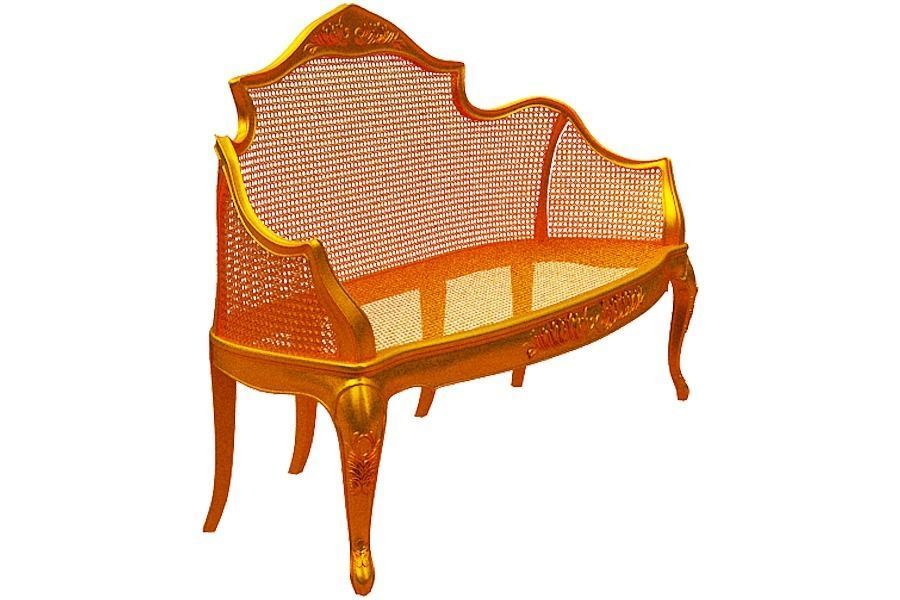 Classical sofa set Low-poly 3D model_15