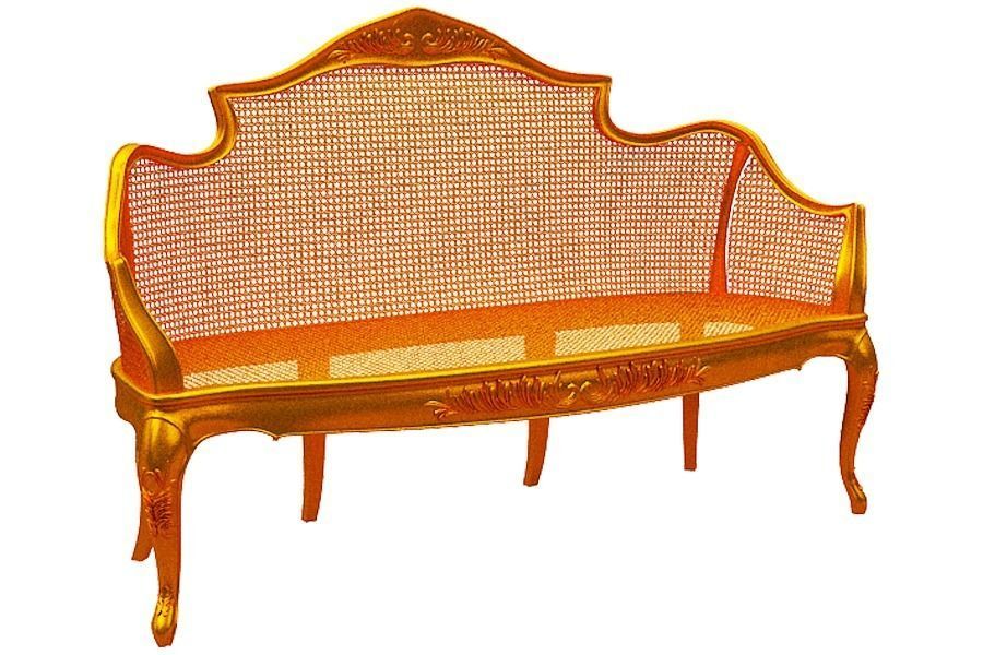 Classical sofa set Low-poly 3D model_17