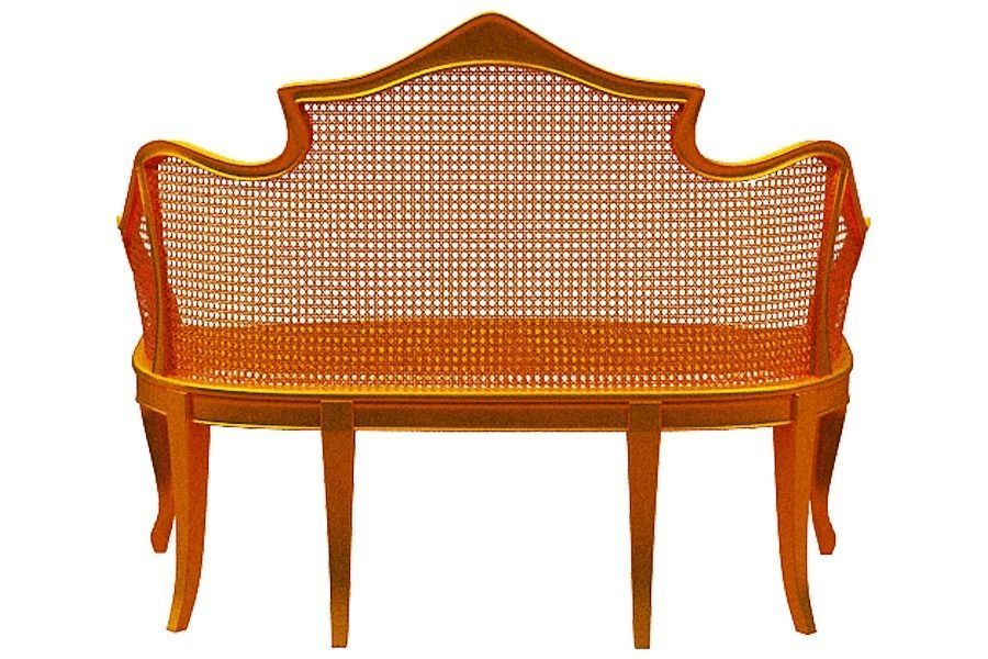 Classical sofa set Low-poly 3D model_12