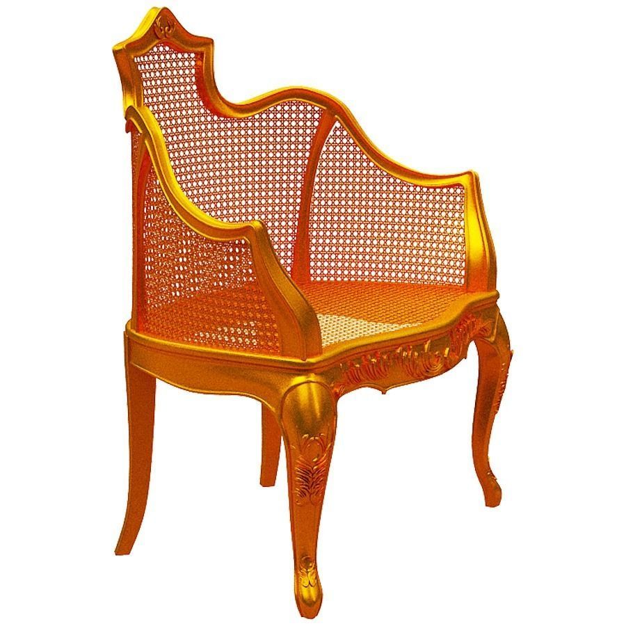 Classical sofa set Low-poly 3D model_8